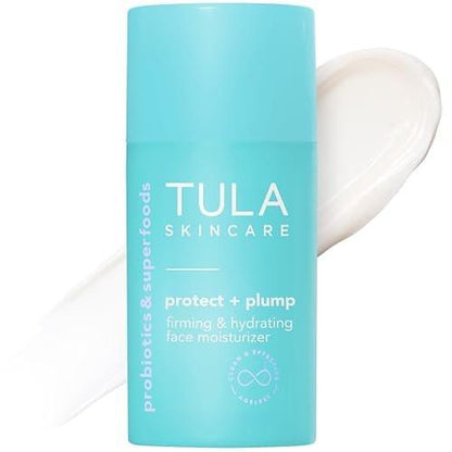 TULA Skin Care Protect + Plump Feuchtigkeitscreme – Tägliche Anti-Aging-Gesichtscreme gegen Falten und feine Linien, 1,6 oz
