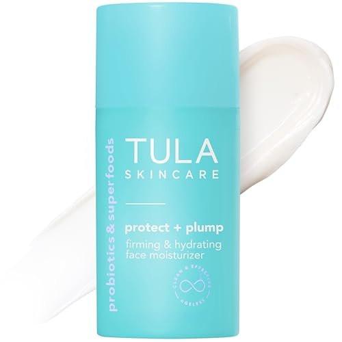 TULA Skin Care Protect + Plump Feuchtigkeitscreme – Tägliche Anti-Aging-Gesichtscreme gegen Falten und feine Linien, 1,6 oz