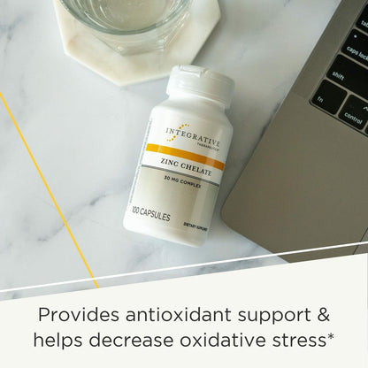 Integrative Therapeutics Zinkchelat – Antioxidantien-Unterstützung & gesunde Immunfunktion* – Mineralstoffergänzung mit cheliertem Mineral – Laktosefrei & glutenfrei – 100 Kapseln (100 Portionen)