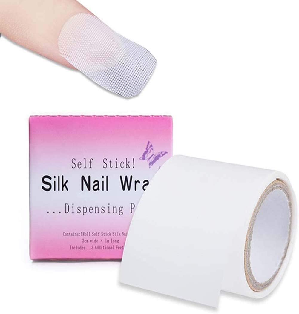 1 Rolle Nail Repair Fiberglas-Silk Wrap Selbstklebend Anti-Beschädigung DIY Stark Schützen Verstärken Verlängerung Aufkleber, Nagelreparatur Nagelverstärker Nagelschützer Nagelkunstwerkzeug für Zuhause oder Salon