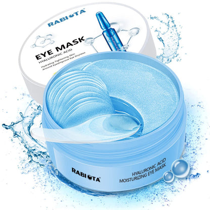 RABIOTA Augenpads, 30 Paar Hyaluronsäure Anti-Aging Augenmaske, Kollagen Unteraugen-Gel-Pads gegen dunkle Ringe, Falten, Fältchen, Schwellungen (Blau)