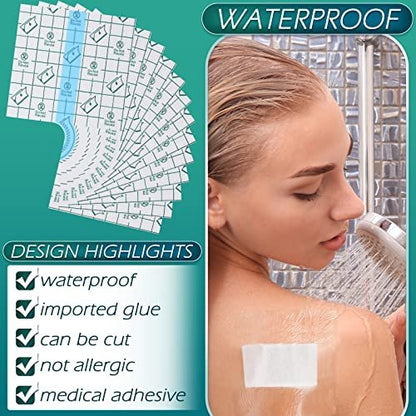 BBTO 50 Stücke Transparente Klarsicht-Pflaster, wasserdicht, dehnbar, groß, 10x10 cm, PU-Folie, Wundauflagen