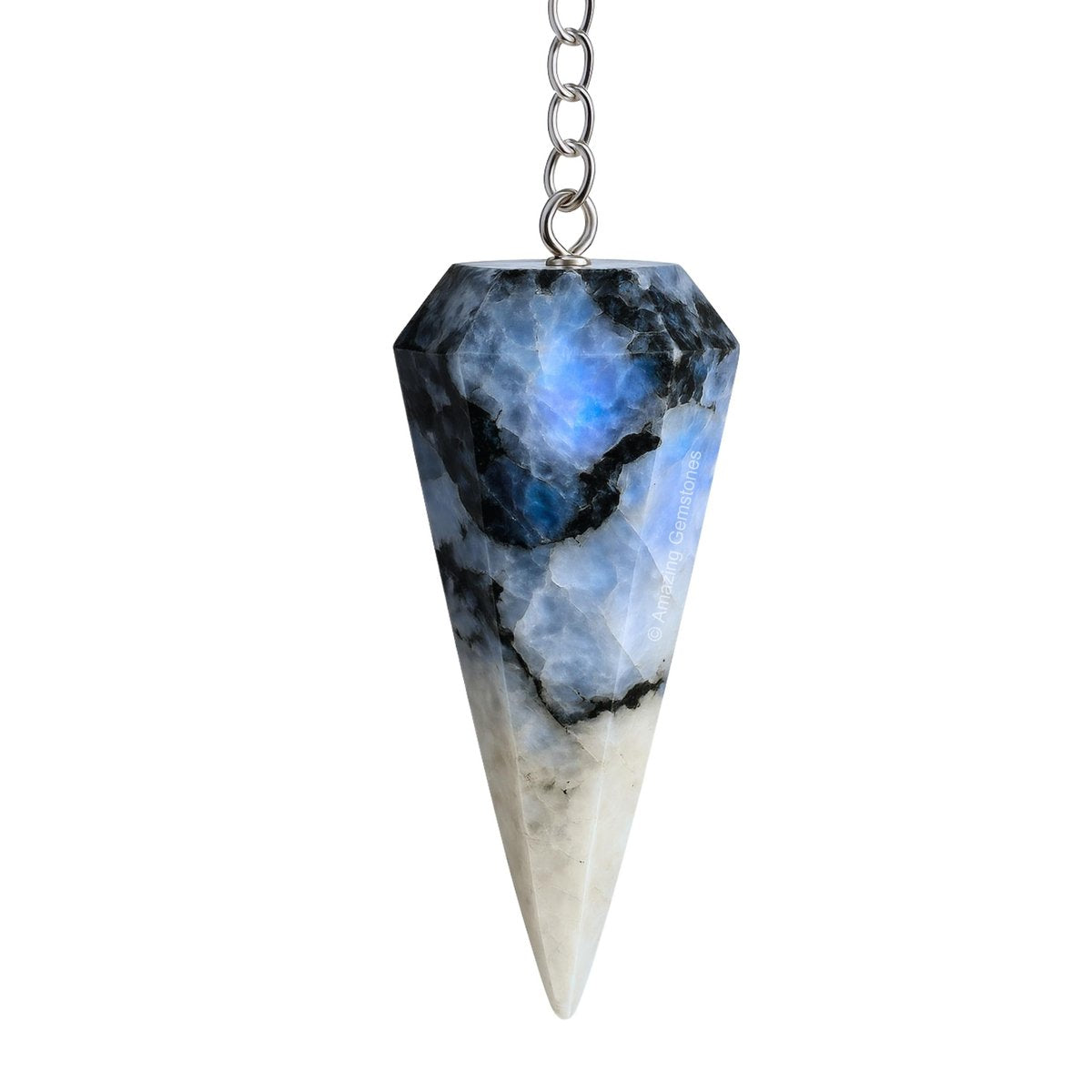 Regenbogen-Mondstein Pendel für Wahrsagerei – Zertifizierte Pendel für Chakren-Ausgleich und Meditation