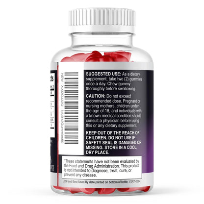 Vitamin B12 Gummis – 3000 mcg pro Portion Extra starke Energie B12 Gummibärchen für Stoffwechsel und Immununterstützung – Kaubare B-12 Nahrungsergänzung, natürliche, koffeinfreie Gummis, Beerengeschmack – 60 Gummis