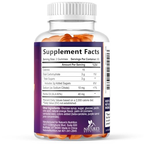 Omega 3-6-9 Gummis – Vegane Omega 3 Supplement Gummis – Essentielle Fettsäuren Öl 369 Komplex für Herzunterstützung & Gehirnunterstützung für Frauen, Männer & Schwangerschaft, Fischfrei, Nicht-GVO, Orangengeschmack – 120 Gummis