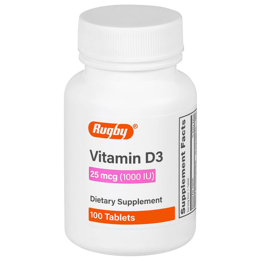 Rugby Vitamin D3 25 mcg (1.000 IE) – Nahrungsergänzungsmittel – 100 Tabletten