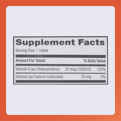 Rugby Vitamin D3 25 mcg (1.000 IE) – Nahrungsergänzungsmittel – 100 Tabletten