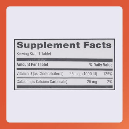 Rugby Vitamin D3 25 mcg (1.000 IE) – Nahrungsergänzungsmittel – 100 Tabletten