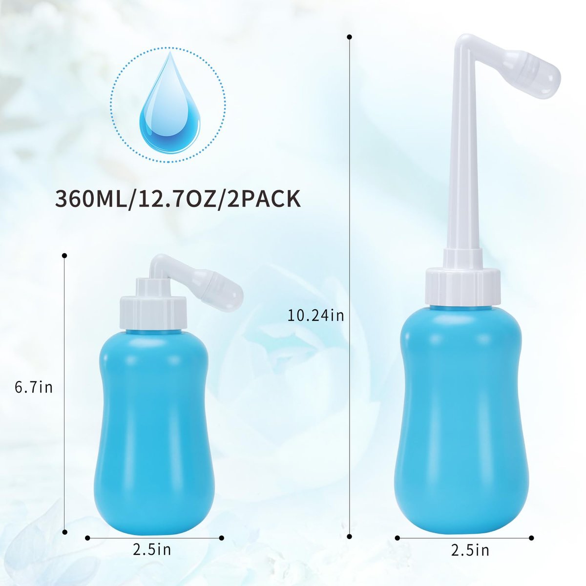 FOOFOO Peri-Flasche für die Wochenbettpflege, 12 oz, Blau
