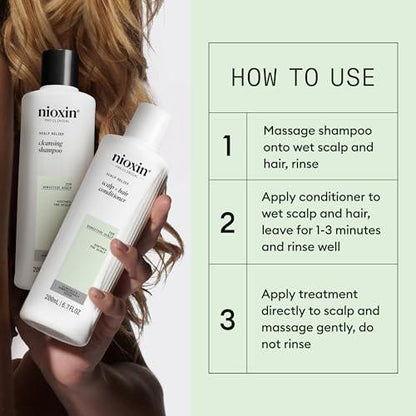 Nioxin Scalp Relief System Kit | Für empfindliche, juckende Kopfhaut | Mit Aloe Vera und Vitamin E | Probiergröße