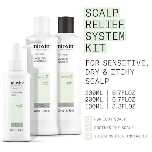 Nioxin Scalp Relief System Kit | Für empfindliche, juckende Kopfhaut | Mit Aloe Vera und Vitamin E | Probiergröße