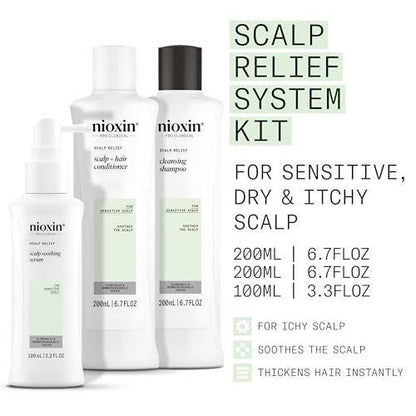 Nioxin Scalp Relief System Kit | Für empfindliche, juckende Kopfhaut | Mit Aloe Vera und Vitamin E | Probiergröße