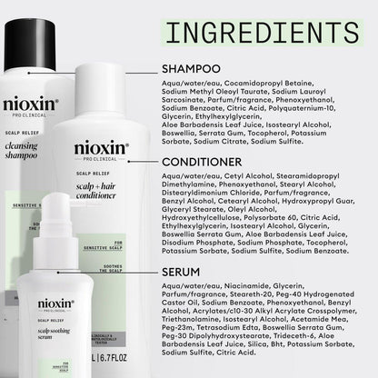 Nioxin Scalp Relief System Kit | Für empfindliche, juckende Kopfhaut | Mit Aloe Vera und Vitamin E | Probiergröße