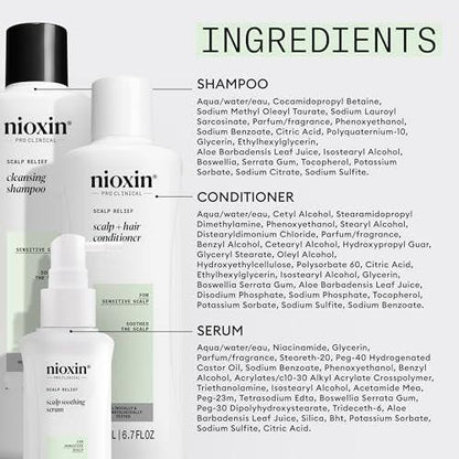Nioxin Scalp Relief System Kit | Für empfindliche, juckende Kopfhaut | Mit Aloe Vera und Vitamin E | Probiergröße