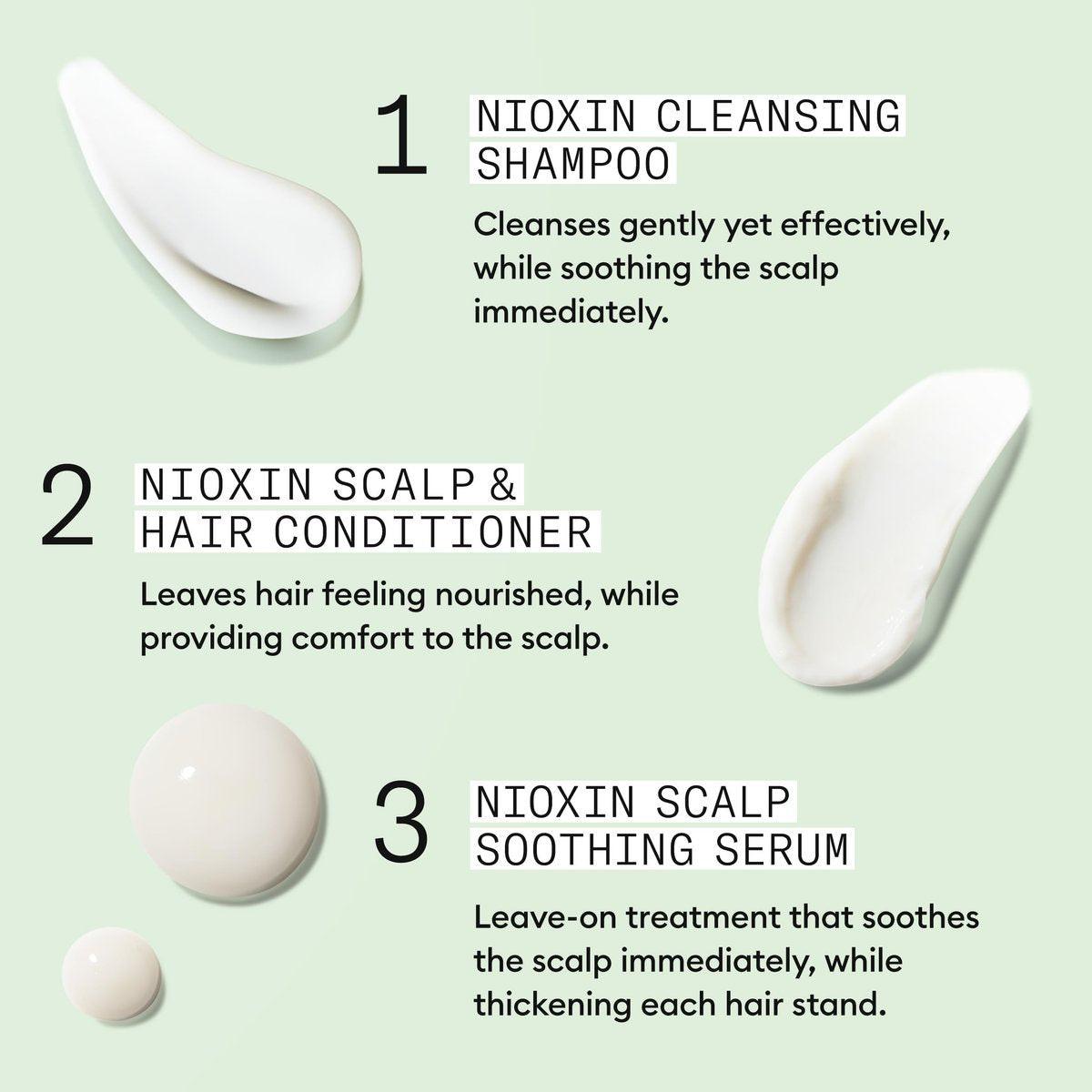 Nioxin Scalp Relief System Kit | Für empfindliche, juckende Kopfhaut | Mit Aloe Vera und Vitamin E | Probiergröße