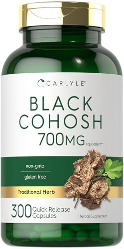 Carlyle Schwarze Schlangenwurzel Kapseln | 300 Stück | Non-GMO und glutenfreie Formel | Nahrungsergänzungsmittel mit Schwarzer Schlangenwurzel Extrakt