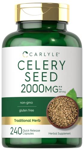 Carlyle Sellerie-Extrakt Kapseln | 240 Stück | Traditionelles Kräuterergänzungsmittel | Non-GMO und glutenfrei