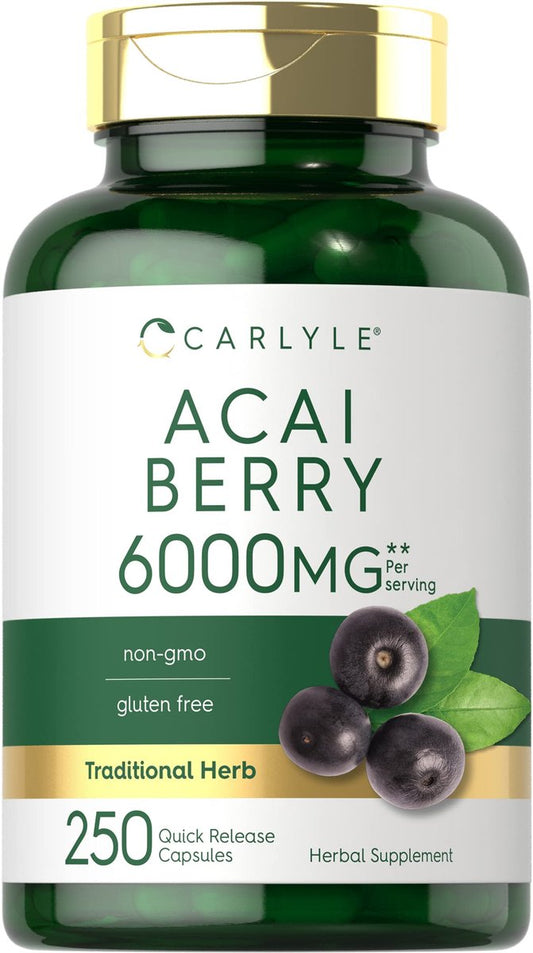 Carlyle Acai-Beere Nahrungsergänzungsmittel | 250 Kapseln | Traditioneller Kräuterextrakt | Nicht-GVO & Glutenfrei