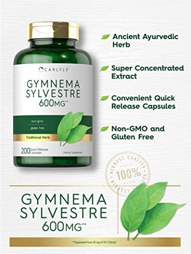 Carlyle Gymnema Sylvestre Kapseln | 200 Stück | Nahrungsergänzungsmittel, Non-GMO & Glutenfrei
