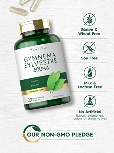 Carlyle Gymnema Sylvestre Kapseln | 200 Stück | Nahrungsergänzungsmittel, Non-GMO & Glutenfrei