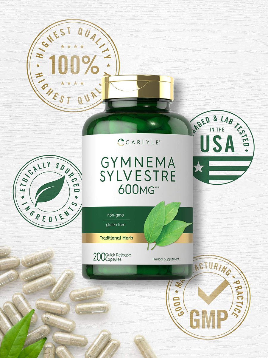 Carlyle Gymnema Sylvestre Kapseln | 200 Stück | Nahrungsergänzungsmittel, Non-GMO & Glutenfrei
