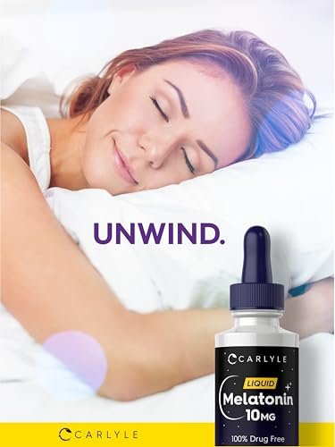 Carlyle Melatonin 10 mg | 60 ml flüssige Tropfen | Beerengeschmack | für Erwachsene | Nicht-GMO, vegetarisches Nahrungsergänzungsmittel