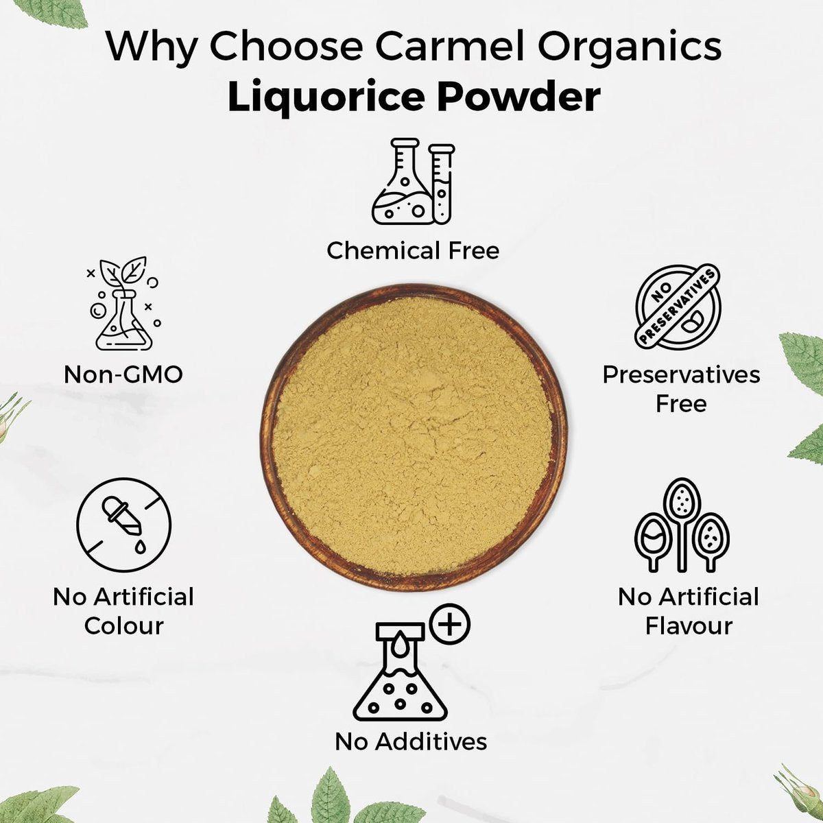 CARMEL ORGANICS Lakritzpulver - 230 g | Kräuterergänzung | Natürlicher Süßstoff und Verdauungshilfe | Nicht-GVO | Ohne Zusatzstoffe