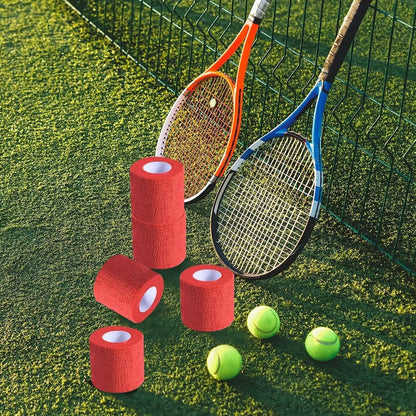 KISEER 15er-Pack 5 cm x 4,5 m Rote Selbstklebende Bandage, Atmungsaktive Kohäsive Bandagewickelrollen, Elastisches Selbsthaftendes Band für Sport, Handgelenk, Knöchel