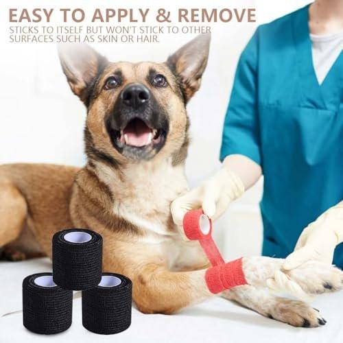 KISEER 15er-Pack 2 Zoll x 5 Yards Schwarze selbstklebende Bandage, atmungsaktive, elastische und haftende Wickelrolle für Sport, Handgelenk, Knöchel