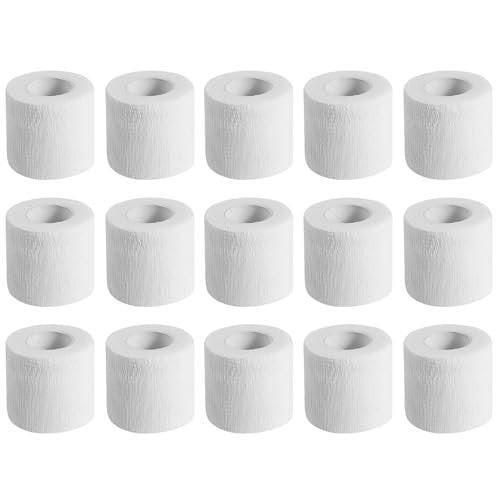 KISEER 15er-Pack 5 cm x 4,5 m Weiße Selbstklebende Bandage, Atmungsaktive Kohäsive Bandage, Elastisches Selbsthaftendes Tape für Sport, Handgelenk, Knöchel