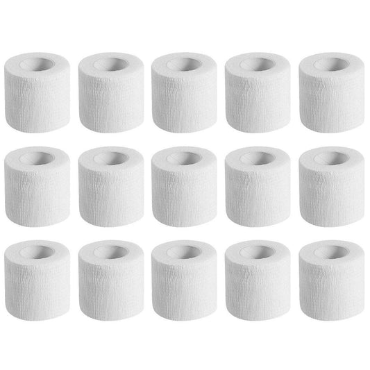 KISEER 15er-Pack 5 cm x 4,5 m Weiße Selbstklebende Bandage, Atmungsaktive Kohäsive Bandage, Elastisches Selbsthaftendes Tape für Sport, Handgelenk, Knöchel