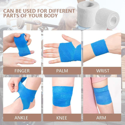 KISEER 15er-Pack 5 cm x 4,5 m Weiße Selbstklebende Bandage, Atmungsaktive Kohäsive Bandage, Elastisches Selbsthaftendes Tape für Sport, Handgelenk, Knöchel