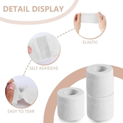 KISEER 15er-Pack 5 cm x 4,5 m Weiße Selbstklebende Bandage, Atmungsaktive Kohäsive Bandage, Elastisches Selbsthaftendes Tape für Sport, Handgelenk, Knöchel