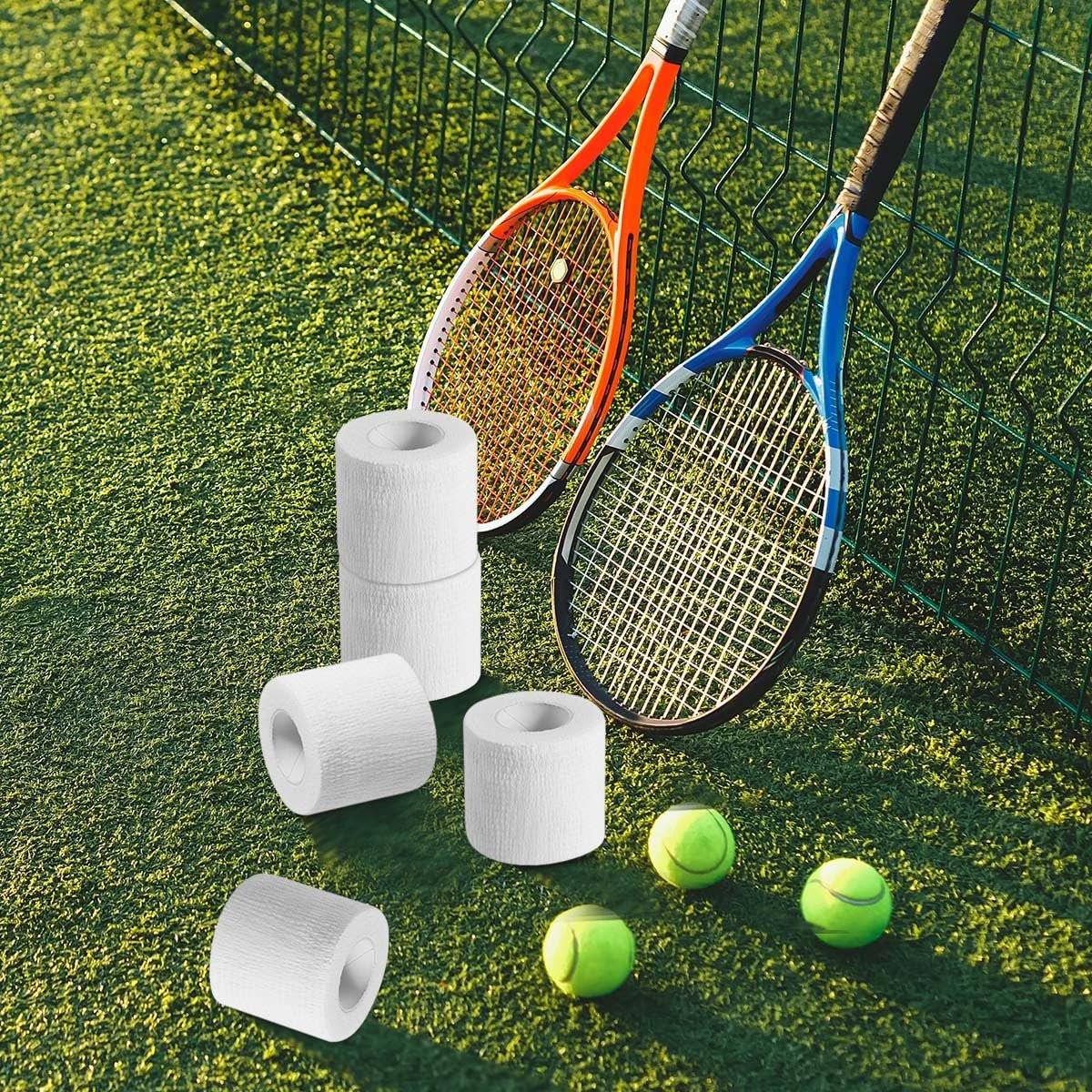 KISEER 15er-Pack 5 cm x 4,5 m Weiße Selbstklebende Bandage, Atmungsaktive Kohäsive Bandage, Elastisches Selbsthaftendes Tape für Sport, Handgelenk, Knöchel