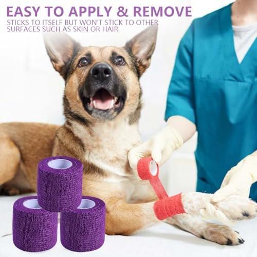 KISEER 15er Packung 5 cm x 4,6 m Lila Selbstklebende Bandage, Atmungsaktive Kohäsive Bandage Wickelrollen, Elastisches Selbsthaftendes Band für Sport, Handgelenk, Knöchel