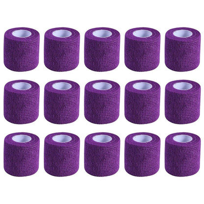 KISEER 15er Packung 5 cm x 4,6 m Lila Selbstklebende Bandage, Atmungsaktive Kohäsive Bandage Wickelrollen, Elastisches Selbsthaftendes Band für Sport, Handgelenk, Knöchel