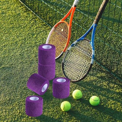KISEER 15er Packung 5 cm x 4,6 m Lila Selbstklebende Bandage, Atmungsaktive Kohäsive Bandage Wickelrollen, Elastisches Selbsthaftendes Band für Sport, Handgelenk, Knöchel