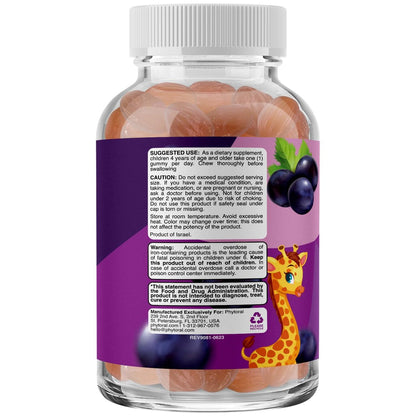Phytoral Eisen-Gummibärchen für Kinder mit Vitamin C – Sanfte Blutbildung, Immunsystem & Energie – Vegan & Ohne Gentechnik – 60 Stück