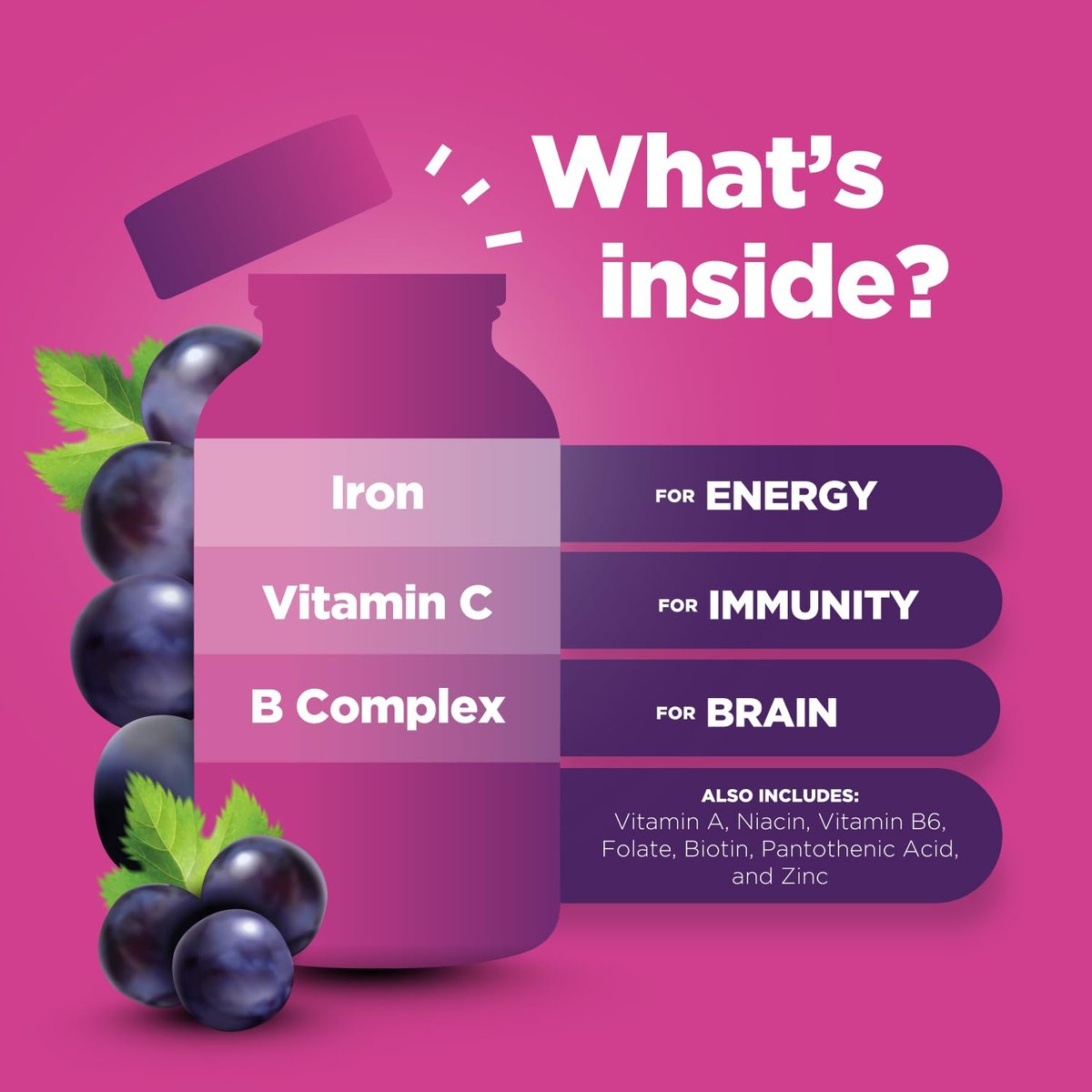 Phytoral Eisen-Gummibärchen für Kinder mit Vitamin C – Sanfte Blutbildung, Immunsystem & Energie – Vegan & Ohne Gentechnik – 60 Stück