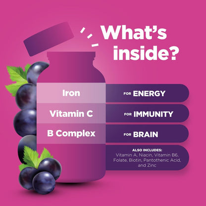 Phytoral Eisen-Gummibärchen für Kinder mit Vitamin C – Sanfte Blutbildung, Immunsystem & Energie – Vegan & Ohne Gentechnik – 60 Stück