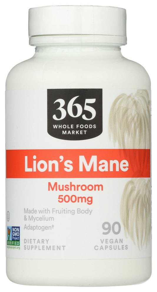 365 by Whole Foods Market, Löwenmähnenpilz 500mcg, Vegan, 90 Kapseln