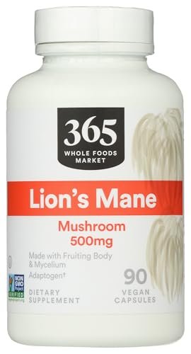 365 by Whole Foods Market, Löwenmähnenpilz 500mcg, Vegan, 90 Kapseln