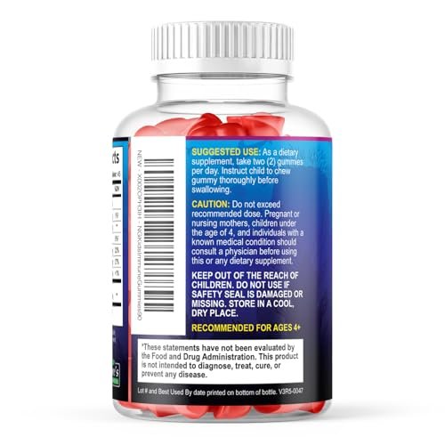 Immununterstützung für Kinder Gummibärchen – Tägliche Vitamine C, Zink & Echinacea für Kinder ab 4 Jahren, natürlicher Beerengeschmack, Non-GMO, glutenfrei & vegan – 90 Gummibärchen