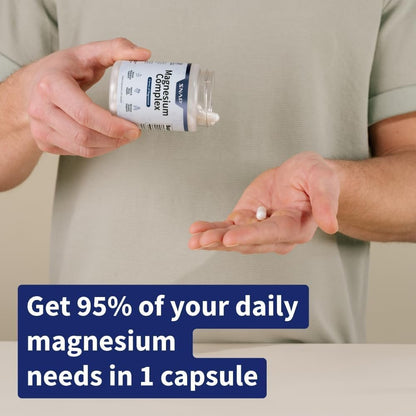 Snap Triple Magnesium Komplex für Frauen & Männer – 400mg, 3-in-1 Magnesium mit Bisglycinat, Citrat & Oxid – Chelatiert für hohe Absorption, 60 vegane Kapseln