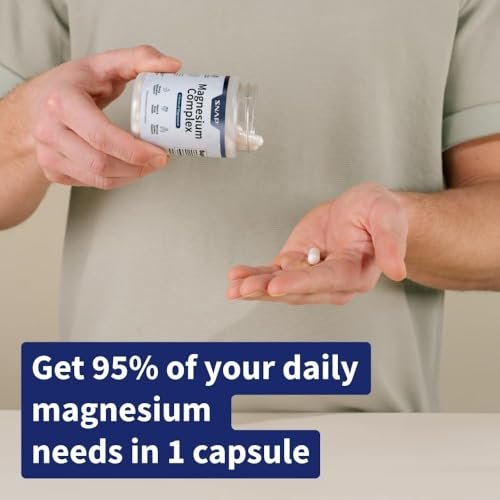 Snap Triple Magnesium Komplex für Frauen & Männer – 400mg, 3-in-1 Magnesium mit Bisglycinat, Citrat & Oxid – Chelatiert für hohe Absorption, 60 vegane Kapseln