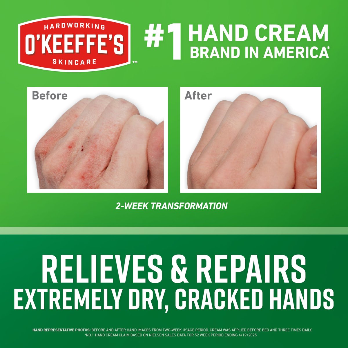 O'Keeffe's Working Hands Handcreme für extrem trockene Hände - 7 oz Tube (2er Pack) - Reparierende Hautpflege für rissige, trockene Hände