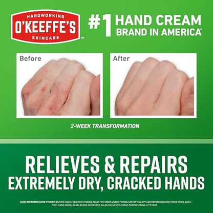 O'Keeffe's Working Hands Handcreme für extrem trockene Hände - 7 oz Tube (2er Pack) - Reparierende Hautpflege für rissige, trockene Hände