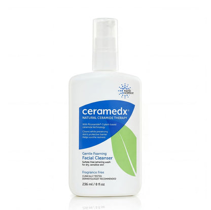 Ceramedx Sanfter Schaumgesichtsreiniger mit natürlichen Ceramiden für trockene, empfindliche Haut, tierversuchsfrei, vegan & parfümfrei, 240 ml