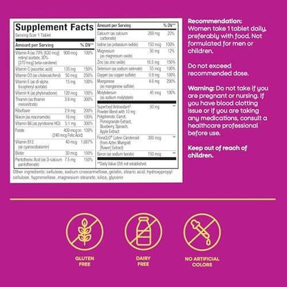Nature's Way Alive! Frauen 50+ Complete Multivitamin Tabletten – Tägliches Vitamin für Frauen ab 50, unterstützt Herz, Knochen und Gehirnfunktion* mit Superfood-Antioxidantien, 50 Tabletten