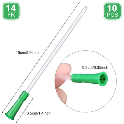 Nuanchu PVC-Ersatzschläuche für Einläufe, 14 FR, 30 Stück, flexibel mit abgerundeten Enden